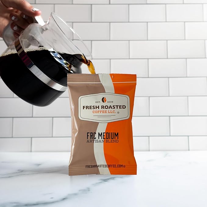 Fresh Roasted Coffee, FRC Medium Roast Blend, Kosher, Pre-Ground Fractional Packs, 2.25 Ounce, 96 Count