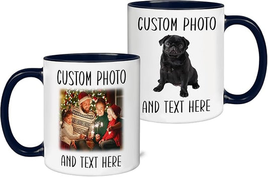 Personalized Photo Coffee Mug – Custom Picture Cup with Text for Women, Men, and Dad – Unique Ceramic Tea & Coffee Mug, Personalized Christmas Gift, Everyday Use Keepsake