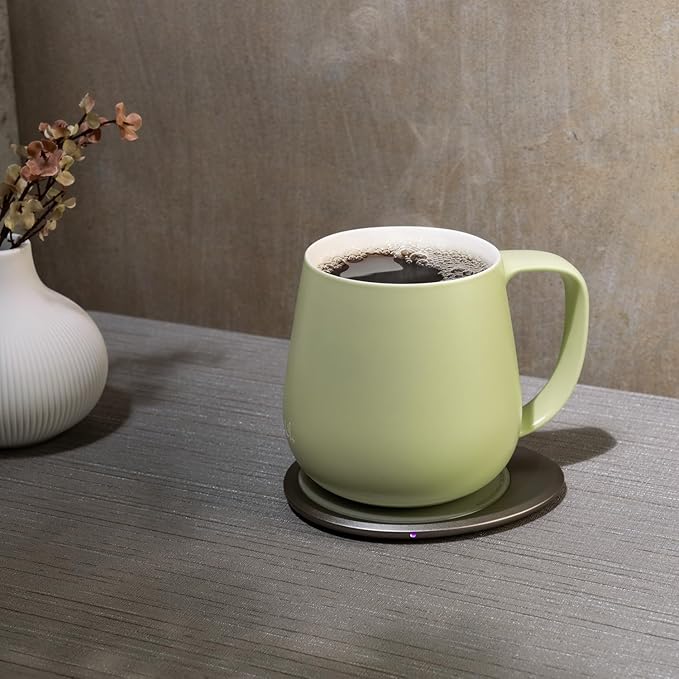 Ui+ Self-Heating Mug Set – Verde Green | 18 fl oz / 532 mL Ceramic Coffee & Tea Mug Set