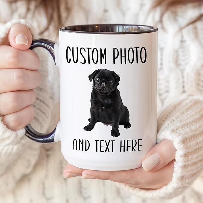 Personalized Photo Coffee Mug – Custom Picture Cup with Text for Women, Men, and Dad – Unique Ceramic Tea & Coffee Mug, Personalized Christmas Gift, Everyday Use Keepsake