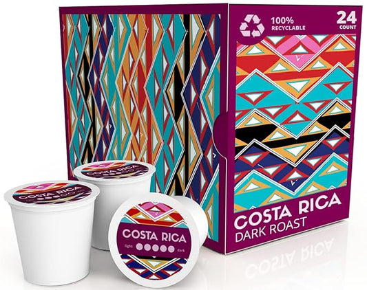 Atlas Coffee Club Coffee Pods – Dark Roast, Single-Origin Costa Rica, 24 Count – Compatible with Keurig K-Cup Brewers – 100% Recyclable, Premium Arabica Coffee