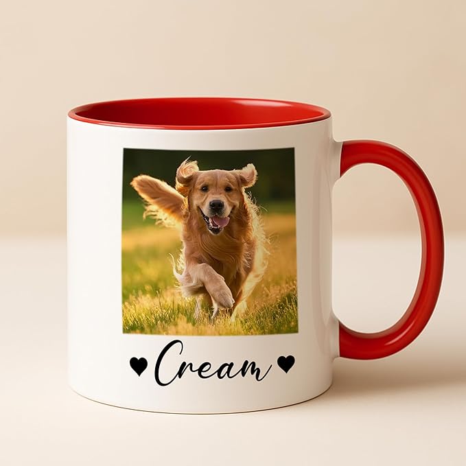 Personalized Dog Mug - Custom Pet Photo Cup - Birthday Christmas Graduation Gift For Dog Mom From Daughter - Unique Coffee Mug For Women And Dog Lover Present