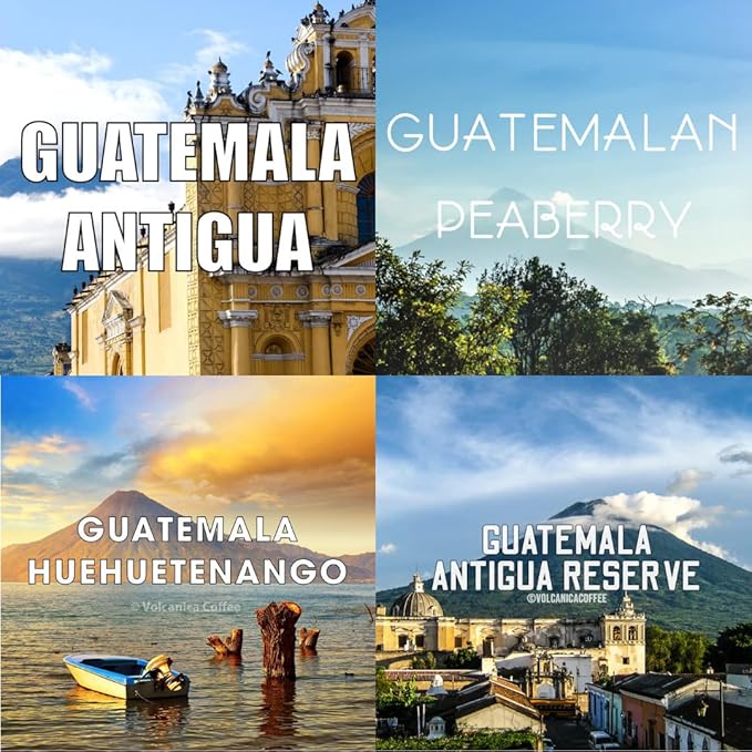 Guatemala Antigua & Huehuetenango Coffee Gift Box, Whole Bean, Fresh Roasted, 4 x 16-oz, Dark Roast