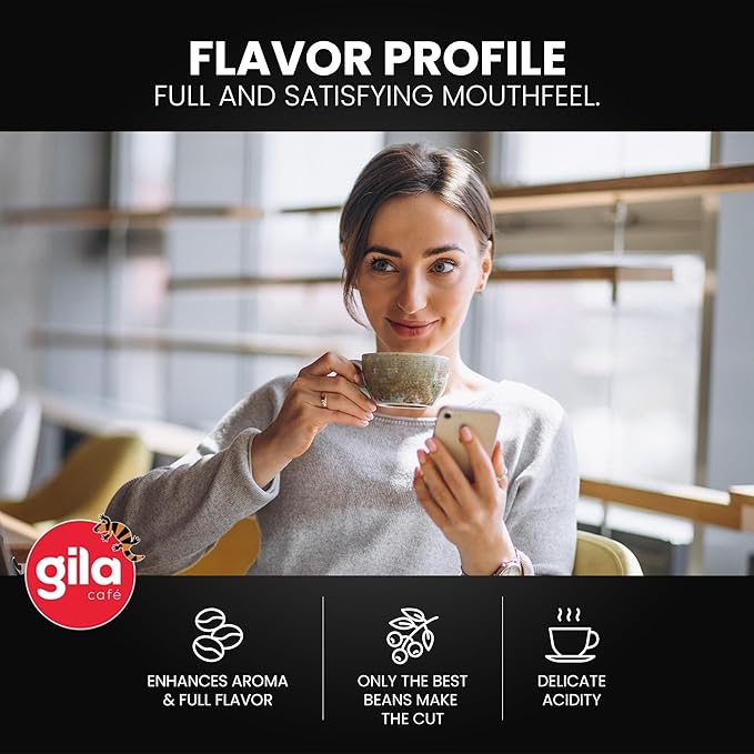 gila café Ground Coffee Medium Roast Espresso 32oz (1-Pack) - 100% Mexican Arabica Bean Coffee Grounds - Made with Coffeeberry - Chocolate, Hazelnut, Vanilla Notes