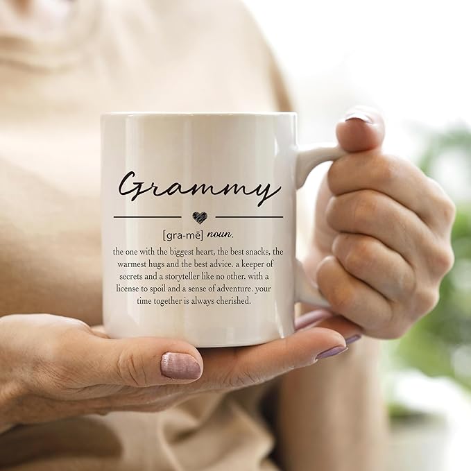 QASHWEY Grammy Coffee Mug, Grammy Mug, Mothers Day Mugs Gifts forGrammy, Grandma Coffee Mugs, GrammyMug Tea Cup Gifts for Grandma, GrammyDefinition CoffeeCups Ceramic 11oz