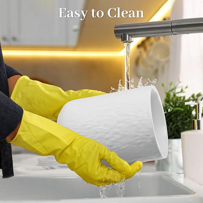 Canisters Set for Kitchen Food Storag of 3 Piece, Airtight Kitchen Canisters for Countertop, Modern Ceramic Jar with Top Handle & Wooden Lid for Coffee Tea Sugar Flour Cookie (White)