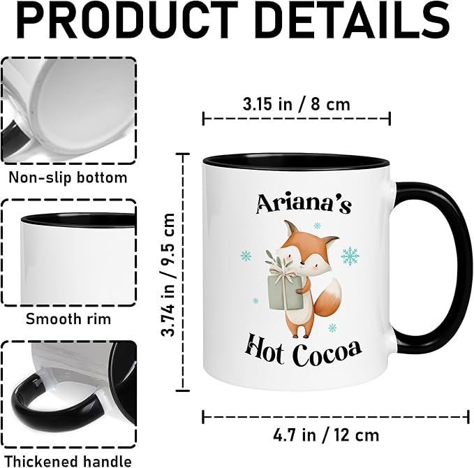 Personalized Custom Photo Coffee Mug – Unique Hot Cocoa Cup with Name – Holiday Christmas Gift for Dad, Mom, Friends – Custom Ceramic Coffee Cup Keepsake