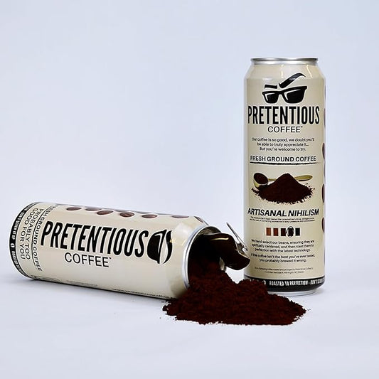 Pretentious Coffee - Artisanal Nihilism - Med/Dark Roast - 1/2lb Can, Ground Coffee