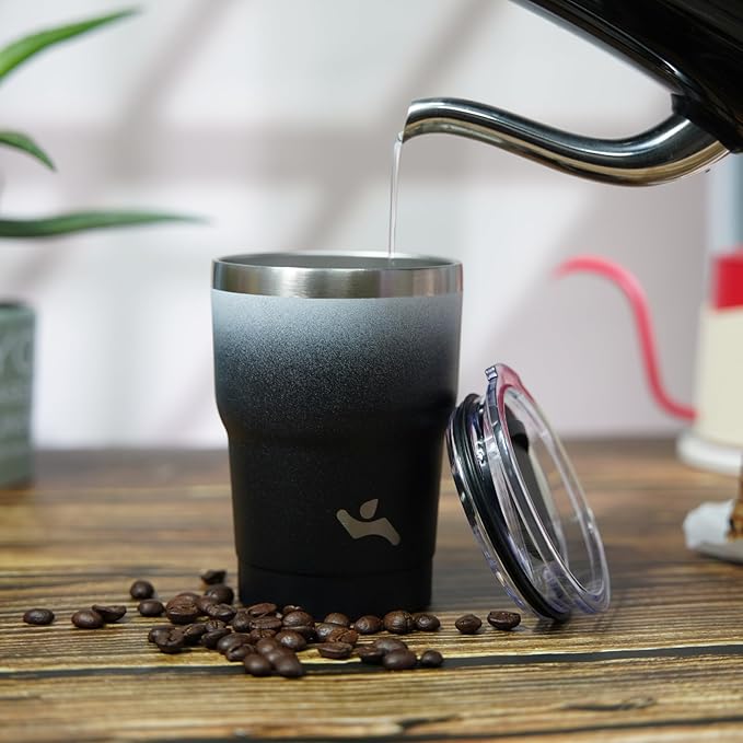 10 oz Tumbler with Handle and 2 Straw 2 Lid, Insulated Water Bottle Stainless Steel Vacuum Cup Reusable Travel Mug,Ocean Dream