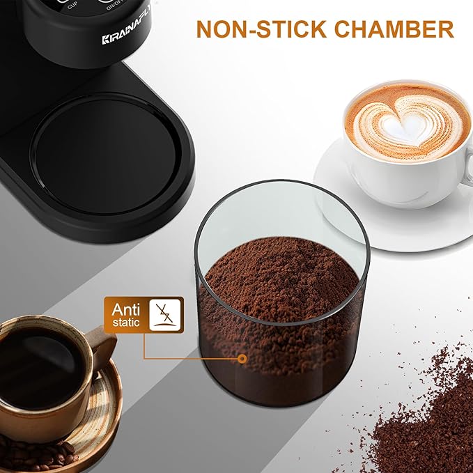 Conical Burr Coffee Grinder, Electric Coffee Bean Grinder with 25 Precise Grind Settings for Espresso/Drip/French Press, Smart Touch Control, Anti-static, Black