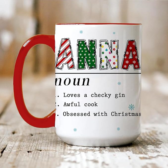 Personalized Funny Christmas Hot Cocoa Mug – Santa Gift, Unique White Elephant Exchange Present – Custom Name Ceramic Holiday Coffee Cup, Gag Gift for Friends & Family