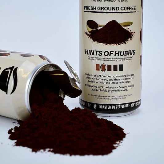 Pretentious Coffee - Hints of Hubris - Light/Med Roast - 1/2lb Can, Ground Coffee