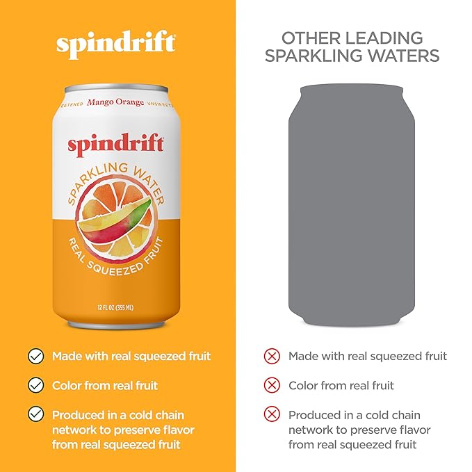 Spindrift Mango Orange Sparkling Water