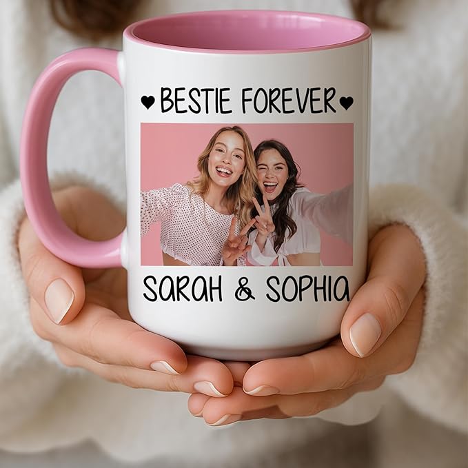 Personalized Best Friend Birthday Gifts For Women, Custom Photo Best Friend Mug, Gifts For Friends, Long Distance Friend Birthday Gifts, My Best Friend's Wedding Mug
