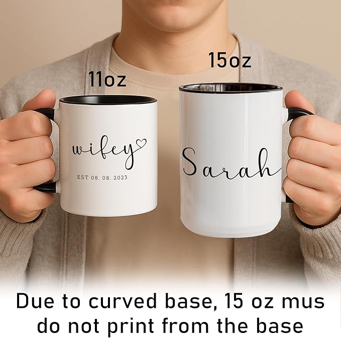 Personalized Mr and Mrs Coffee Mug Set – Custom Wedding Gift for Couple with Names & EST Date, Engagement & Anniversary Cups, Valentine’s Day Present for Wife & Husband