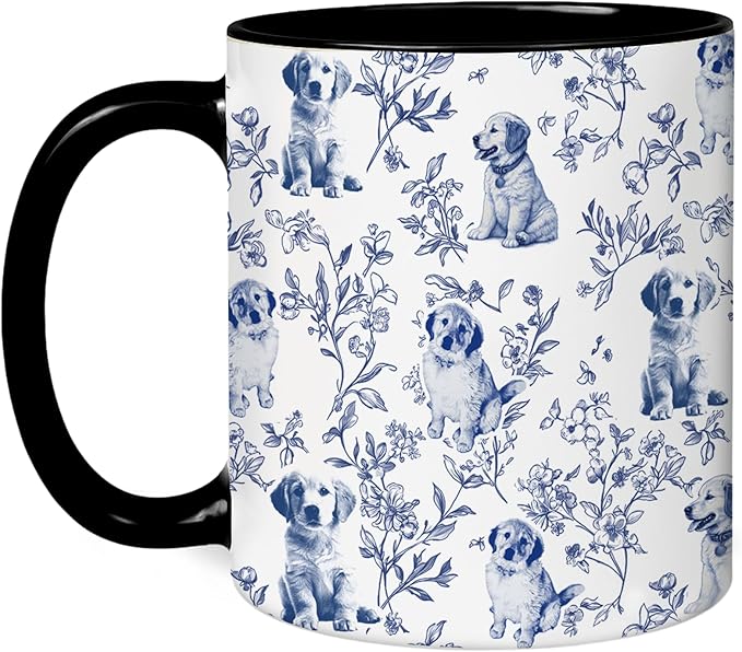 Personalized Dog Mug Custom Pet Portrait Coffee Cup With Photo, Unique Dog Lover Gift For Women And Men, Cute Puppy Pattern Tea Cup, Customizable Ceramic Name Mug For Pet Owners