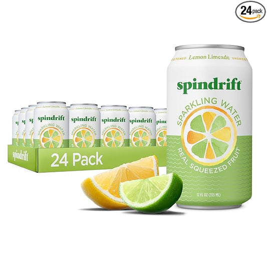 Spindrift Lemon Limeade Can 12 Ounce (Pack of 24)