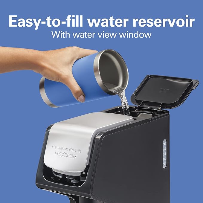 Hamilton Beach FlexBrew Single Serve Coffee Maker, Coffee Machine Compatible with Pod Packs and Grounds, Black Next Gen (49900)