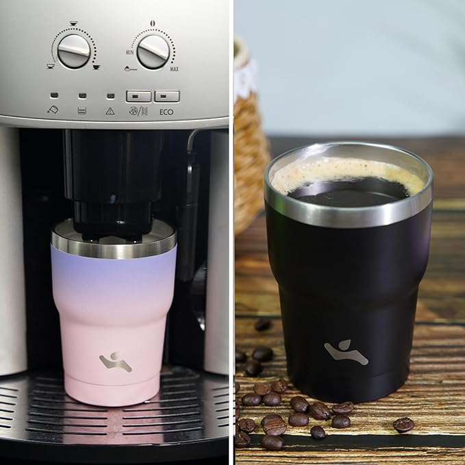 10 oz Tumbler with Handle and 2 Straw 2 Lid, Insulated Water Bottle Stainless Steel Vacuum Cup Reusable Travel Mug,Rainbow