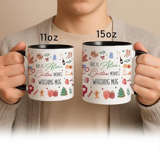 Personalized Funny Christmas Hot Cocoa Mug – Custom Ceramic Santa Gift Cup with Holiday Design – Unique White Elephant Exchange Present, Gag Gift, Coffee or Cocoa Cup