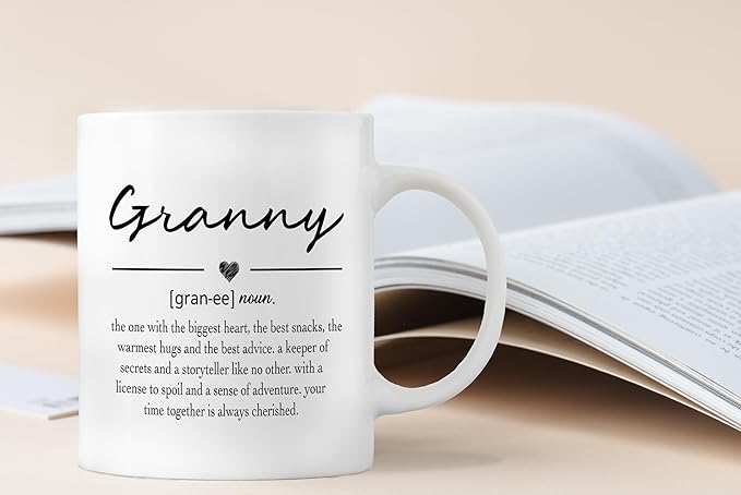 QASHWEY Granny Gifts Coffee Mug, Gifts for Granny Grandma from Grandkids, Grandma Coffee Mug, GrannyMothers Day Mug Tea Cup Gifts forGrandma, GrannyDefinition Coffee Cups Ceramic 11oz