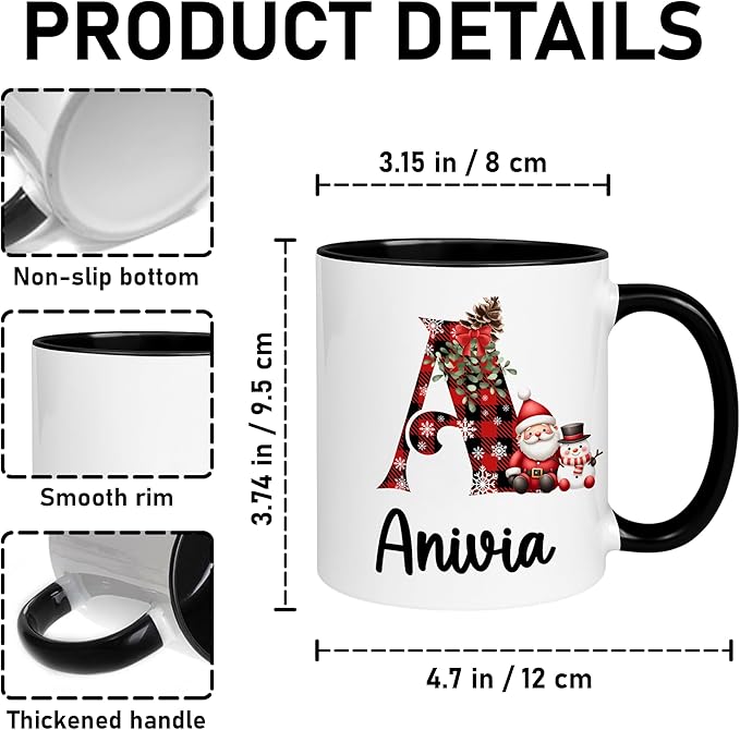 Personalized Funny Christmas Hot Cocoa Mug – Custom Ceramic Santa Gift Cup with Holiday Design – Unique White Elephant Exchange Present, Gag Gift, Coffee or Cocoa Cup