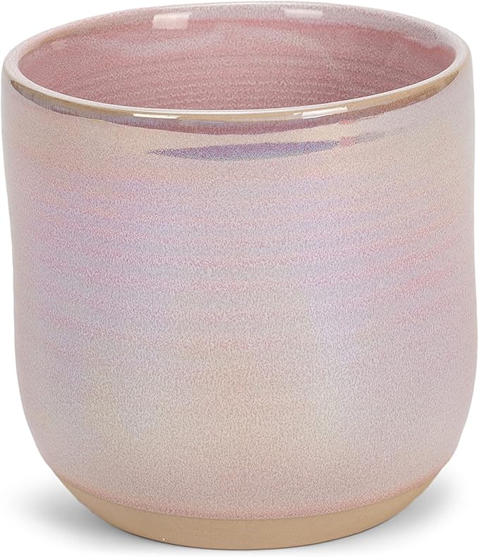 Elanze Designs Glossy Reactive Glaze Large 17 Fluid Ounce Everyday Kitchen Food Grade Ceramic Stoneware Coffee Mug Cup with Comfort Curved Handles, Set of 4, Rose Pink
