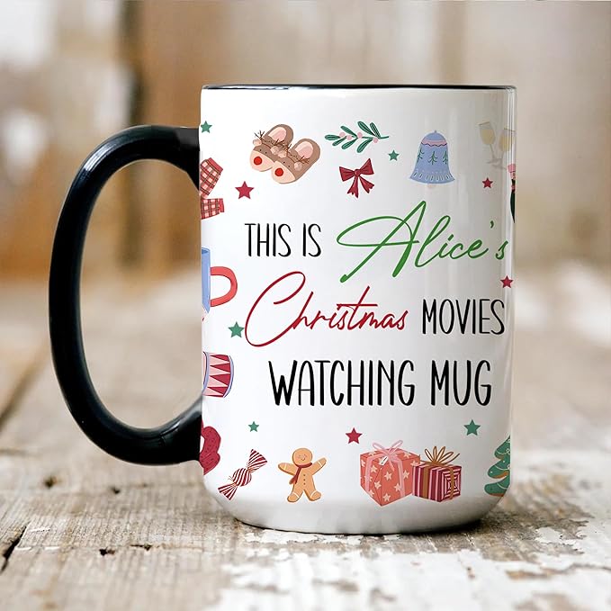 Personalized Funny Christmas Hot Cocoa Mug – Custom Ceramic Santa Gift Cup with Holiday Design – Unique White Elephant Exchange Present, Gag Gift, Coffee or Cocoa Cup