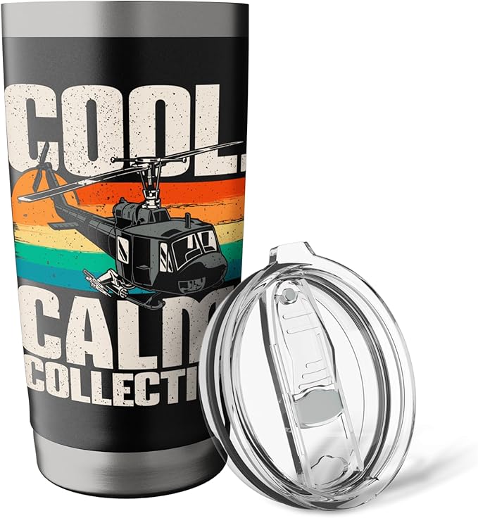 Calm Collective - Retro Helicopter Vintage Pilot Aviation Stainless Steel Insulated Tumbler
