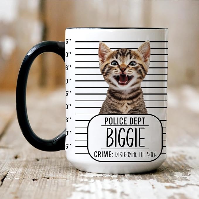 Personalized Dog Line Art From Photo Mug – Unique Gift for Dog Mom, Dad & Pet Lovers – Custom Dog Photo and Name Printed on Ceramic Mug (DCTQ0918CL06C)