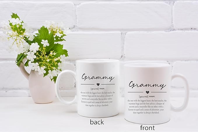 QASHWEY Grammy Coffee Mug, Grammy Mug, Mothers Day Mugs Gifts forGrammy, Grandma Coffee Mugs, GrammyMug Tea Cup Gifts for Grandma, GrammyDefinition CoffeeCups Ceramic 11oz