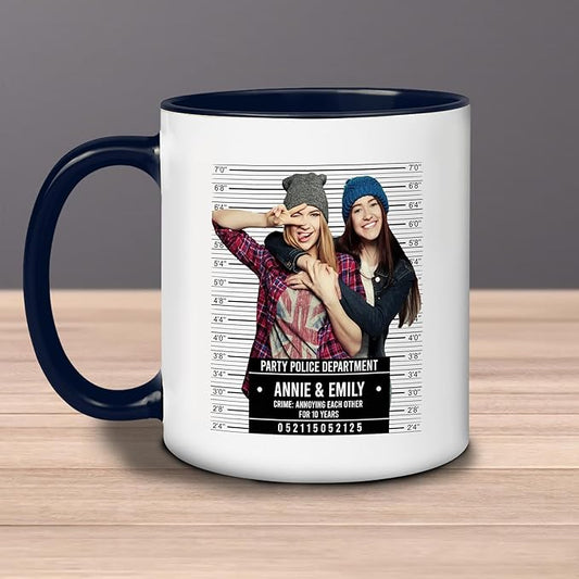 Personalized Best Friend Mug – Custom Name Photo Mug, Birthday, Anniversary, Going Away Gifts for Besties, Customizable Ceramic Cup