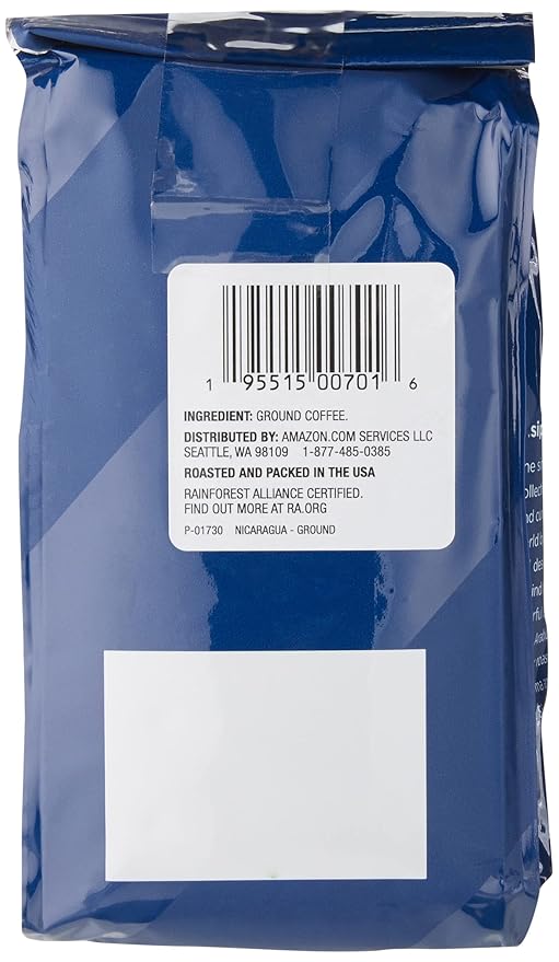Amazon Fresh, Nicaragua Ground Coffee, Medium Roast, 12 Oz