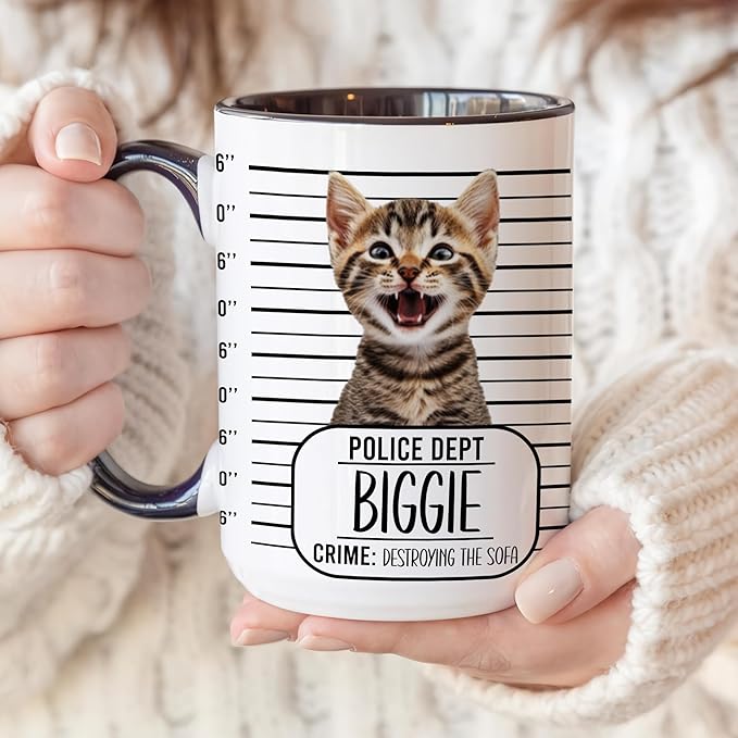 Personalized Dog Line Art From Photo Mug – Unique Gift for Dog Mom, Dad & Pet Lovers – Custom Dog Photo and Name Printed on Ceramic Mug (DCTQ0918CL06C)