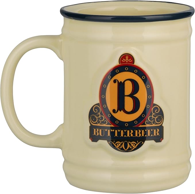 Harry Potter Butterbeer Mug, Officially Licensed Wizarding World Collectible, 350ml Ceramic Cup for Coffee, Tea and More, Three Broomsticks Inspired Gift for Pop Culture Fans