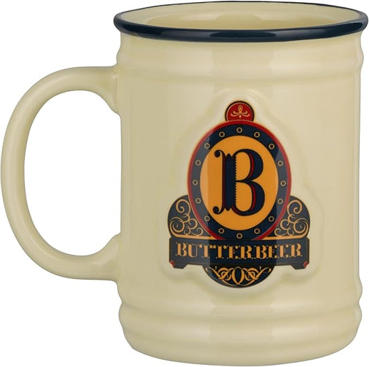 Harry Potter Butterbeer Mug, Officially Licensed Wizarding World Collectible, 350ml Ceramic Cup for Coffee, Tea and More, Three Broomsticks Inspired Gift for Pop Culture Fans