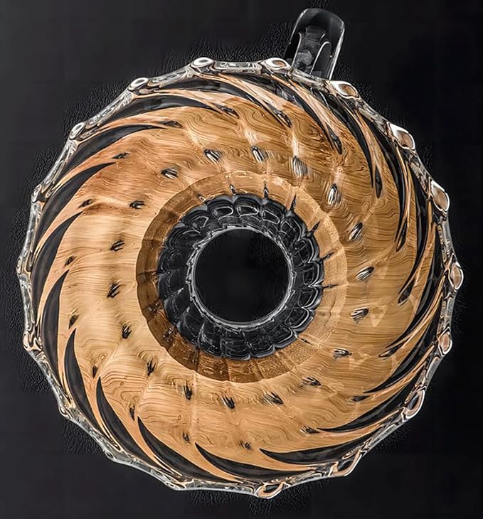 Glass Coffee Dripper/Filter - Glass Pour Over Coffee Cone with Bamboo Stand, Drip Coffee Maker Funnel Accessories for Home or Office, 1-5 Cups