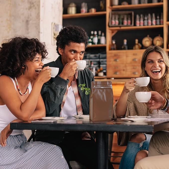 Coffee Bags with Valve(50pcs,16 oz) Brown High Barrier Aluminumed Foil Flat Bottom Standing Coffee Beans Storage Bags,Reusable Heat Sealable Side Zipper Pouches for Home or Store