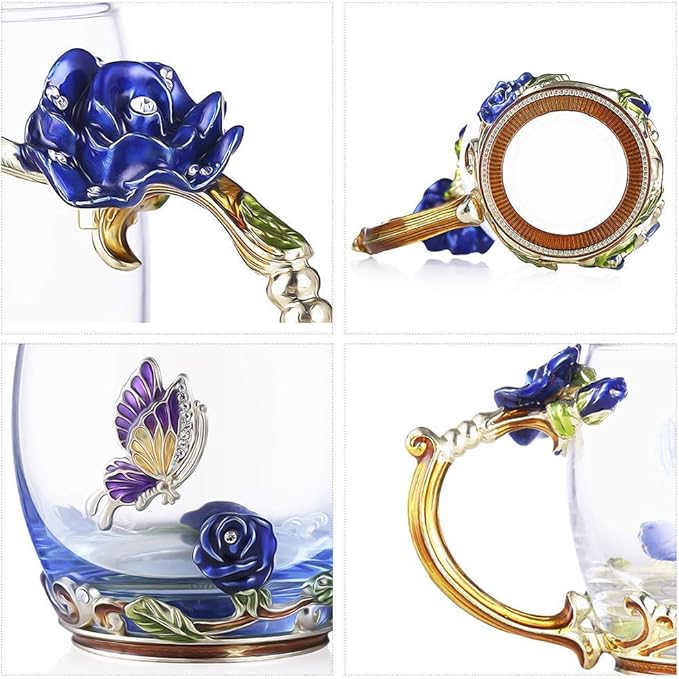 Gifts for Mom Women Mothers Day Flower Cups Tea Mug With Tea Spoon Valentines Day Christmas Gift Use Gift Package