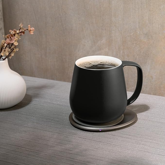 Ui+ Self-Heating Mug Set – Inkstone Black | 18 fl oz / 532 mL Ceramic Coffee & Tea Mug Set