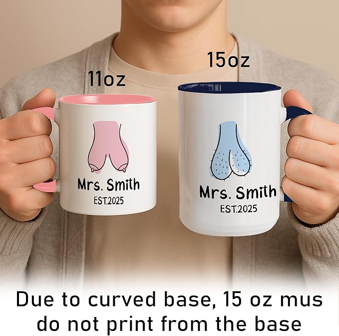 Personalized Mr and Mrs Coffee Mug Set – Custom Wedding Gift for Couple with Names and Established Year – Funny Anniversary Engagement or Valentine’s Day Gag Coffee Cups