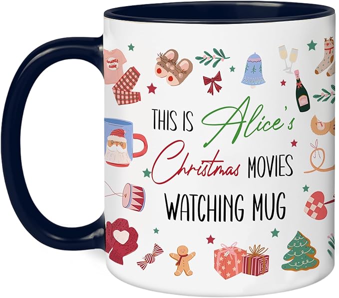Personalized Funny Christmas Hot Cocoa Mug – Custom Ceramic Santa Gift Cup with Holiday Design – Unique White Elephant Exchange Present, Gag Gift, Coffee or Cocoa Cup
