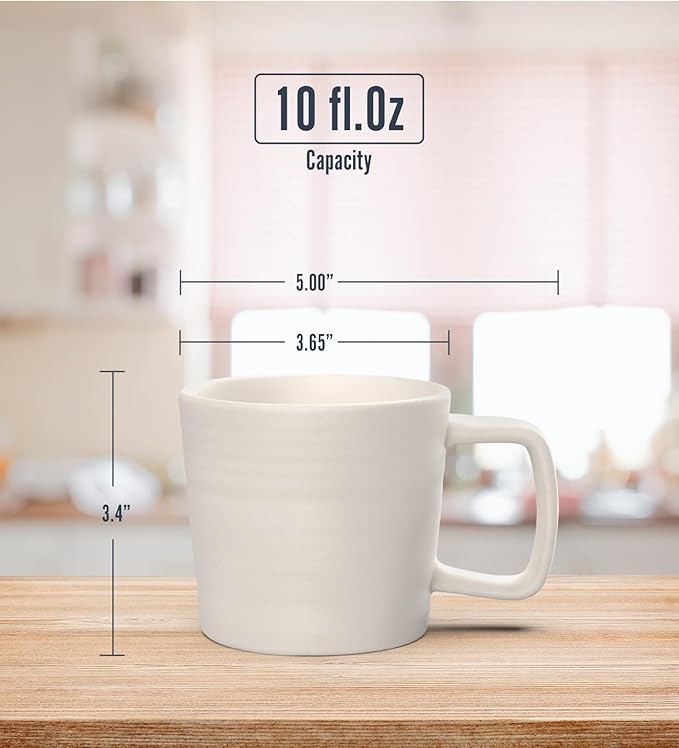 Francois et Mimi Pour Over Drip Coffee Maker Gift Set with Two Coffee Mugs, Non-Electric Pour Over Coffee Dripper, Easy Manual Brew Maker, Dishwasher and Microwave Safe, Filters not included (Ivory)