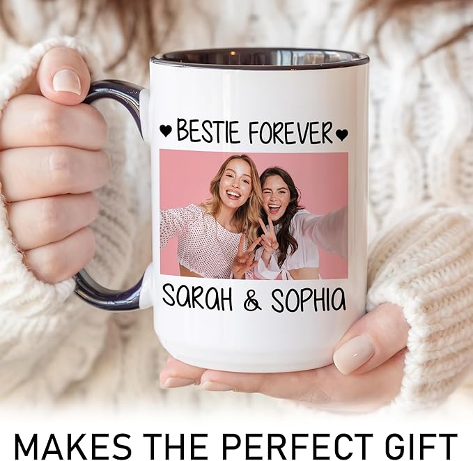 Personalized Best Friend Birthday Gifts For Women, Custom Photo Best Friend Mug, Gifts For Friends, Long Distance Friend Birthday Gifts, My Best Friend's Wedding Mug