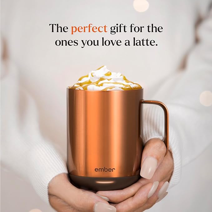 Ember Temperature Control Smart Mug 2, 10 Oz, App-Controlled Heated Coffee Mug with 80 Min Battery Life and Improved Design, Copper