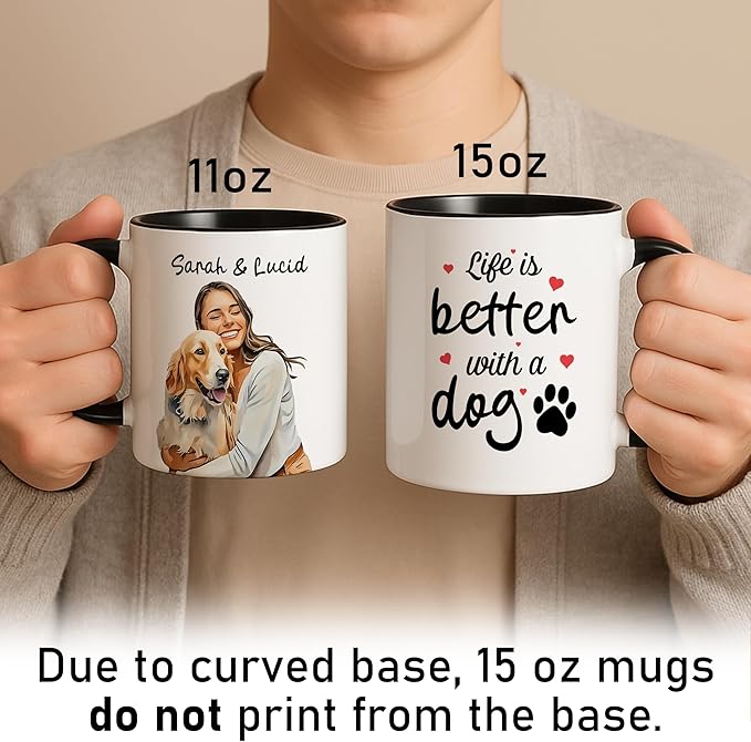 Personalized Dog Mug With Custom Photo And Name Life Is Better With A Dog Coffee Cup Gift For Dog Lovers Women Men Pet Owners Unique Personalized Dog Mom Dad Gift Ceramic Drinkware