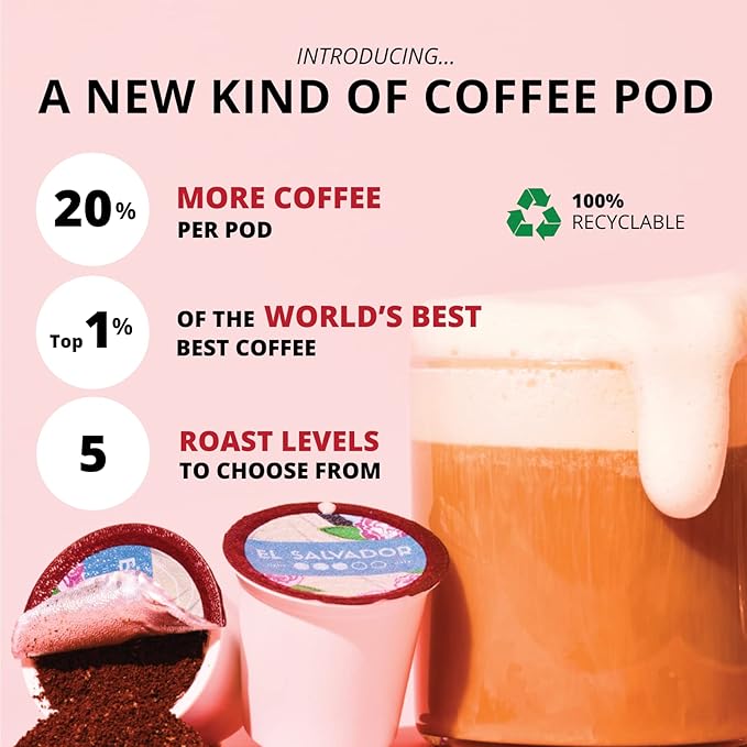 Atlas Coffee Club Coffee Pods – Dark Roast, Single-Origin Costa Rica, 24 Count – Compatible with Keurig K-Cup Brewers – 100% Recyclable, Premium Arabica Coffee