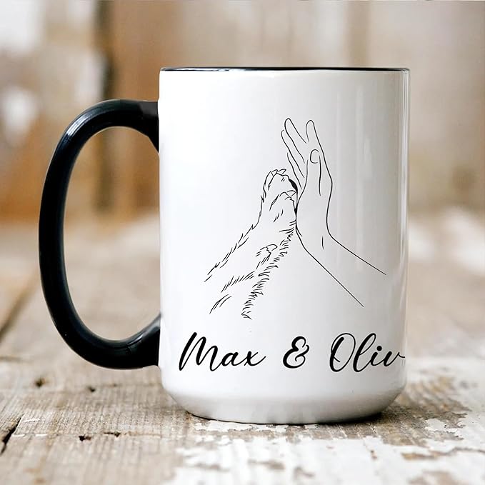 Personalized Dog Mug - Custom Pet Cup With Name And Message - Birthday Christmas Anniversary Birthday Gift For Dog Mom From Daughter - Unique Coffee Cup For Animal Lovers