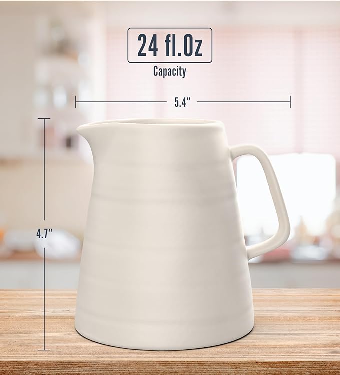 Francois et Mimi Pour Over Drip Coffee Maker Gift Set with Two Coffee Mugs, Non-Electric Pour Over Coffee Dripper, Easy Manual Brew Maker, Dishwasher and Microwave Safe, Filters not included (Ivory)