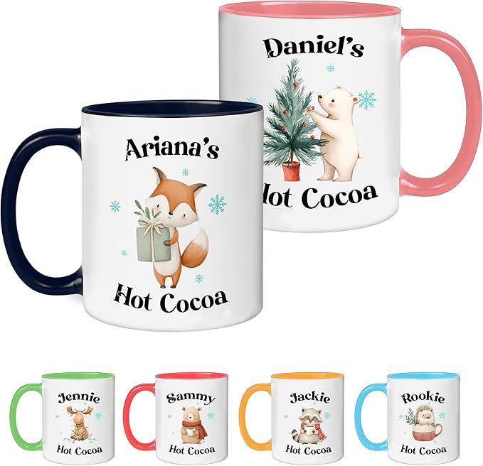 Personalized Custom Photo Coffee Mug – Unique Hot Cocoa Cup with Name – Holiday Christmas Gift for Dad, Mom, Friends – Custom Ceramic Coffee Cup Keepsake